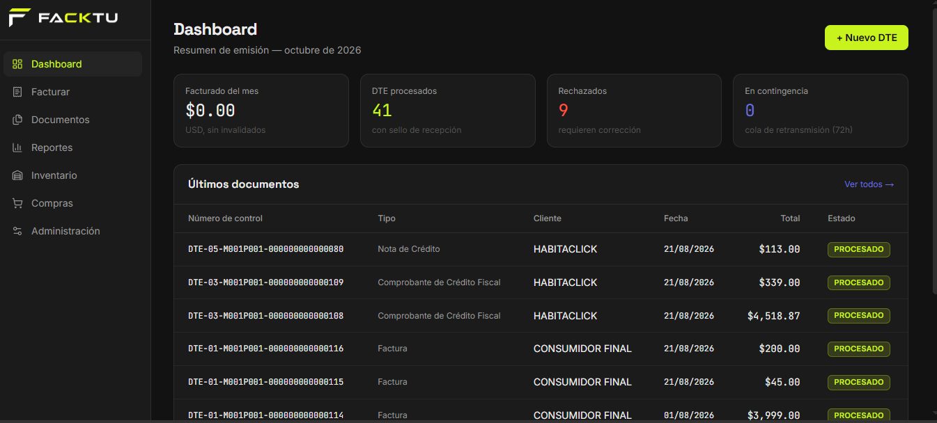 Dashboard de FACKTU