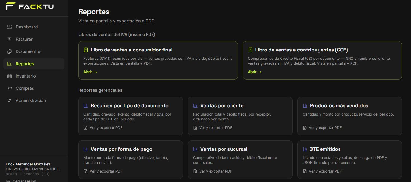 Reportes de FACKTU